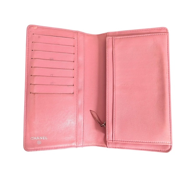 Chanel Pink Camellia Flower Embossed Long Bifold Wallet with Box - Picture 4 of 10